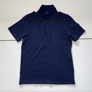 ZARA MEN POLKA DOT NAVY & WHITE POLO SHIRT